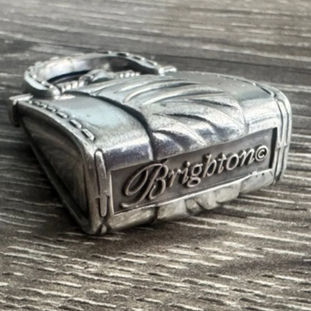 Brighton Silver Tone Paperweight Business Card Holder
